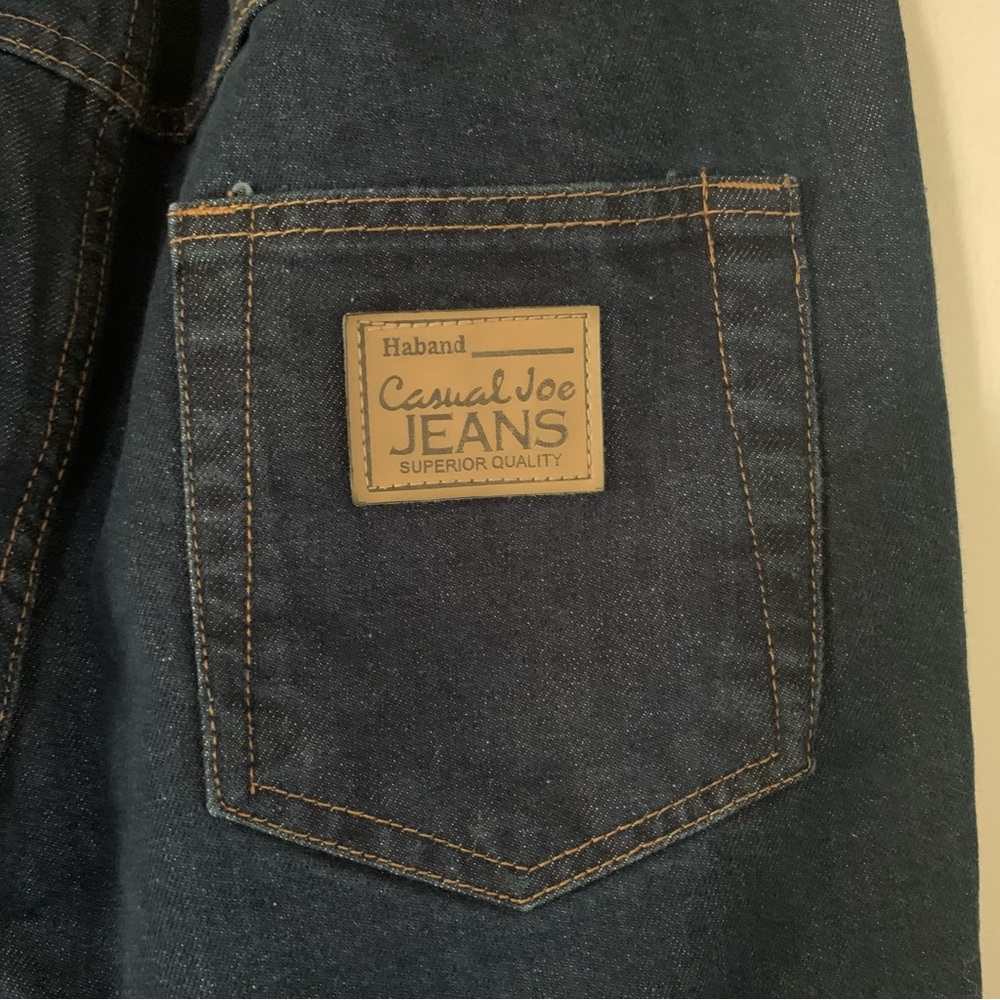 2 Pair HABAND CASUAL JOE JEANS Dark Blue Denim Elasticized Waist Like New 34 M - Picture 7 of 14